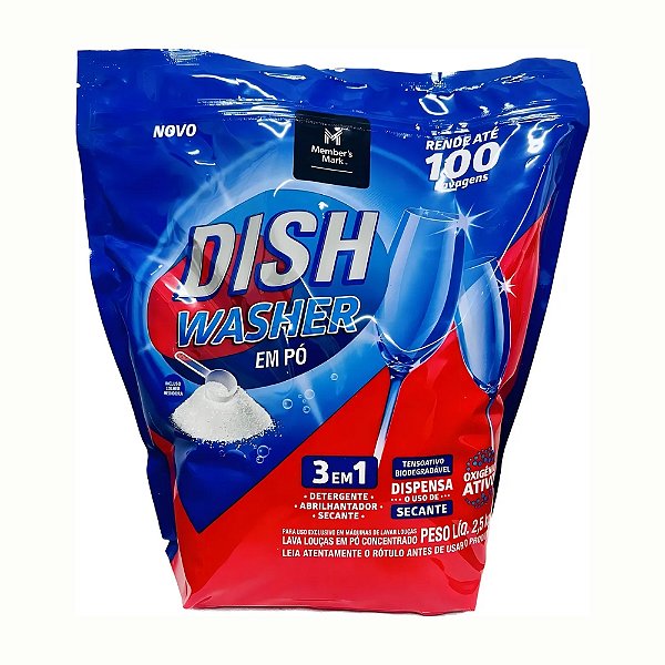 Detergente Em Pó 3 Em 1 Dish Washer 2,5kg Lava Louça