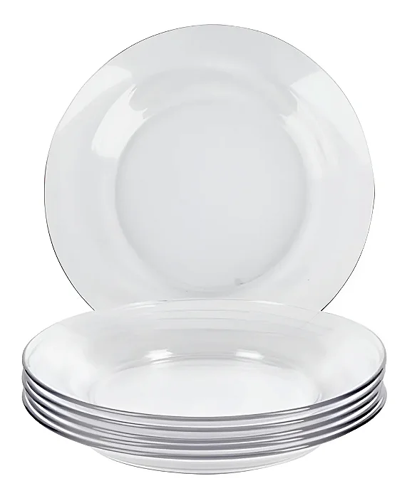 Kit Jogo De Pratos Duralex Astral Fundo 12 Unid Transparente