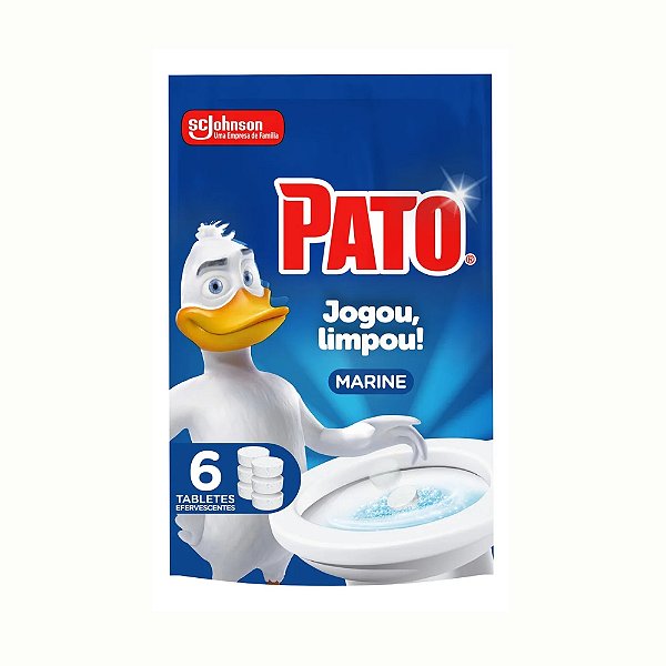 Desodorizador de Vaso Sanitário Pato Jogou Limpou Tablete Efervescente Marine 6 unidades