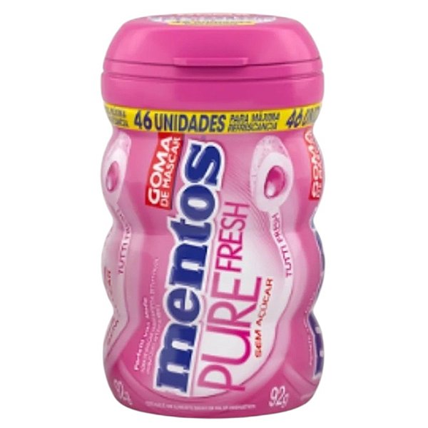 Chiclete Mentos Pure Fresh Big Garrafa 46p Tutti Fresh - 92g