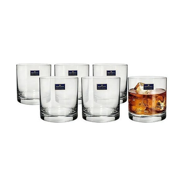 6 Copos Cristal Whisky Bohemia Resistente Larus 320ml