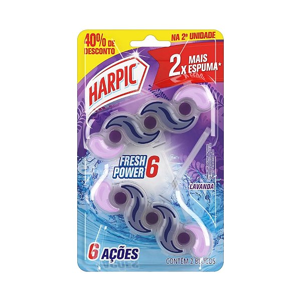 Desodorizador Sanitário Harpic Fresh Power 6 Lavanda 2 Unidades