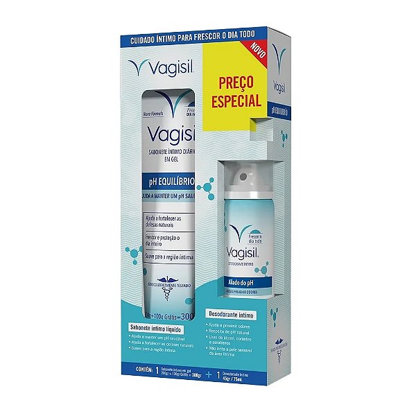 Kit Vagisil Sabonete + Desodorante Intimo Equilibrio Ph