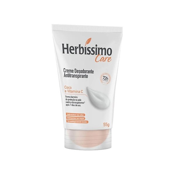 Creme Desodorante Bisnaga Coco E Vitamina C Herbíssimo 55g