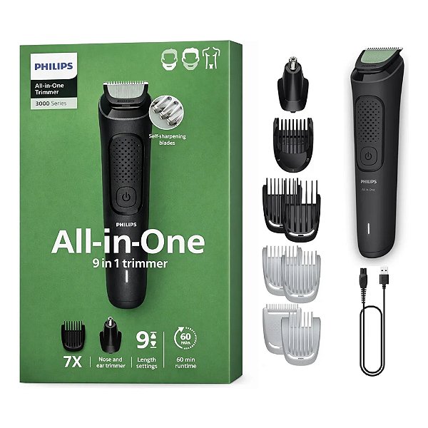 Aparador De Pelos Philips Multigroom 9 Em 1 Mg3927/15 Bivolt