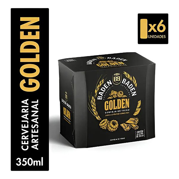 Kit 6 Cervejas artesanal Baden Baden Golden Aledourada lata 350ml