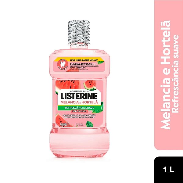 Enxaguante Bucal LISTERINE Melancia & Hortelã Sem Álcool 1L