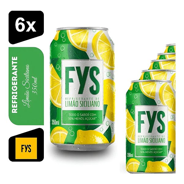 Refrigerante Limao Siciliano Fys 350ml Kit 6 Unidades