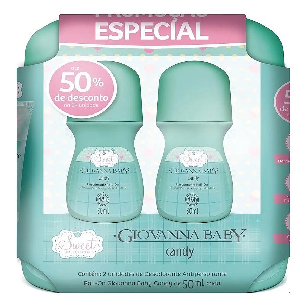Kit Desodorante Roll On Giovanna Baby Candy 50ml C/2un