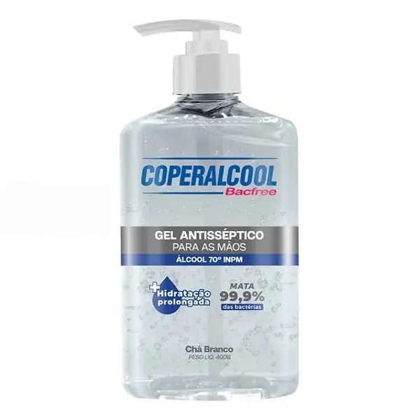 Alcool Gel Antisséptico Coperalcool Chá Branco 400g