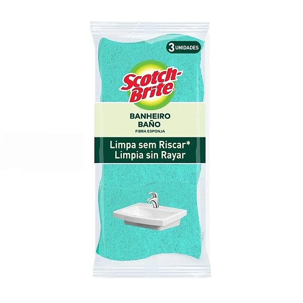 Esponja Multiuso Scotch-brite Banheiro Não Risca Pacote Com 3