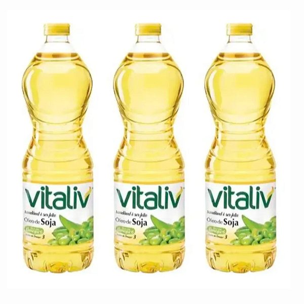 Kit C/3 Óleo De Soja Vitaliv Garrafa 900ml