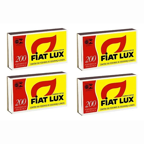 Kit 4 Caixas De Fosforo Fiat Lux 200 Palitos De 5 Cm