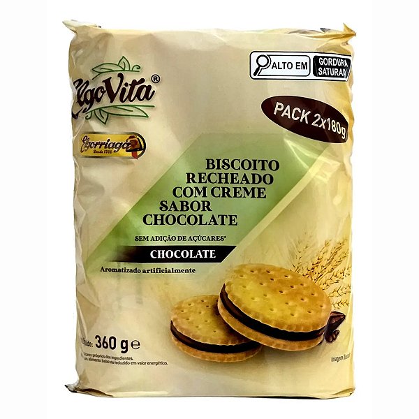 Biscoito Recheado Chocolate Elgorriaga Elgovita Sem Açucar