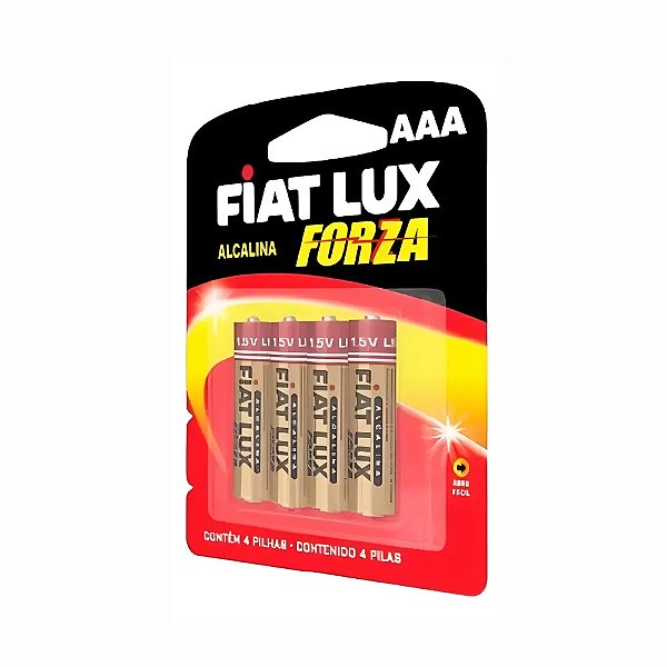 Pilha Palito Aaa Alcalina Forza Fiat Lux 4 Unidades
