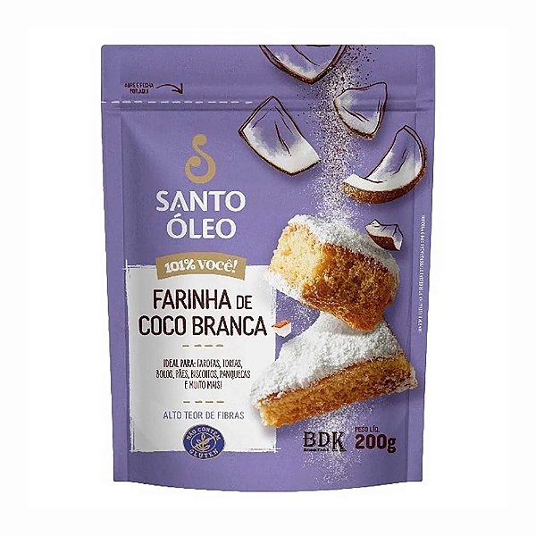 Farinha de Coco Branca Santo Óleo 200g