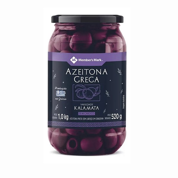 Azeitona Grega Sem Caroço Kalamata Member's Mark Vidro 520g