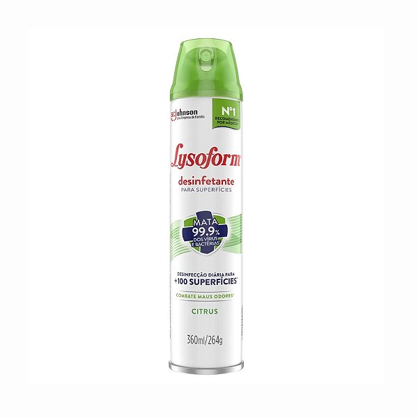 Desinfetante Aerossol Superfícies Citrus Lysoform Frasco 360
