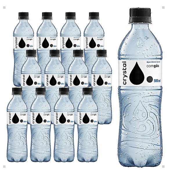 Agua Mineral Com Gás Legítima Crystal Garrafa 500ml -12 Und
