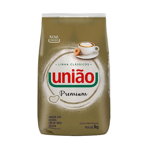 Açúcar Refinado Granulado União Clássicos Premium Pacote 1kg