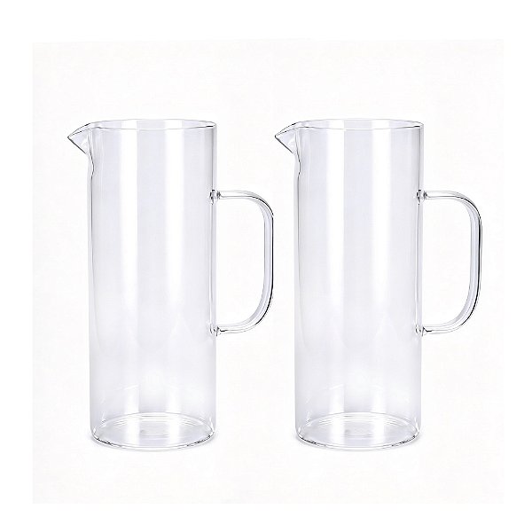 Kit 2 Jarra Vidro 1,5l Premium - Suco Água Drink Chá
