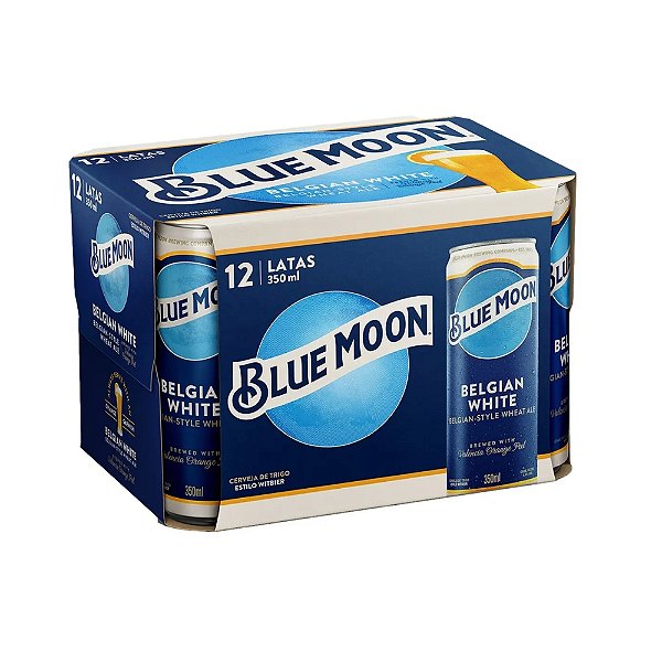 Cerveja Belgian White Blue Moon Wheat Ale Lata 350ml 12 Unid
