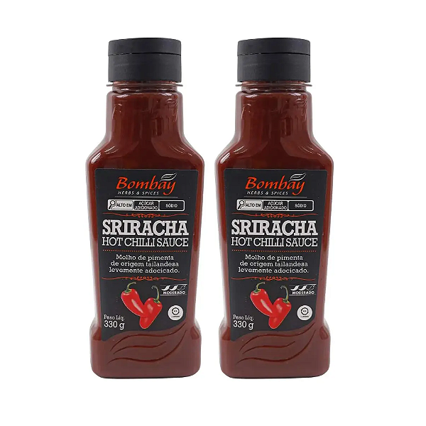 Kit 2 Molhos Pimenta Sriracha Bombay 330g