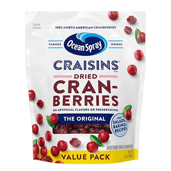 Cranberries Secas Ocean Spray Pacote 680g Snack Nut Saudável