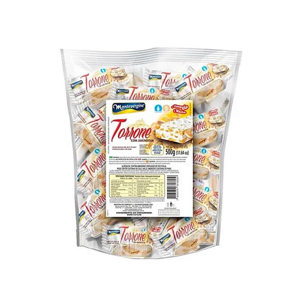 Torrone Mini Amendoim Montevérgine C/ 50un 500g