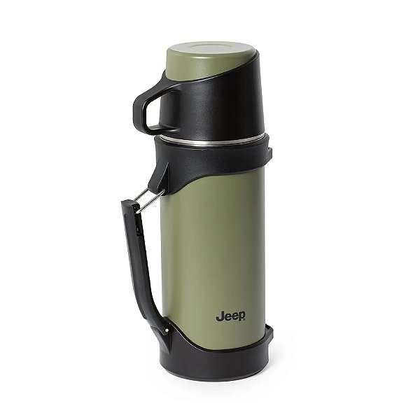 Garrafa Térmica Jeep 1000ml com Tampa Caneca em Aço Inox
