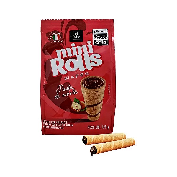 Canudinhos De Wafer Avelã Lago 80g