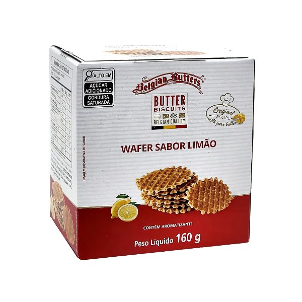 Biscoito Amanteigado Destrooper Olivier Belgian Butters Wafer Sabor Limão 160g