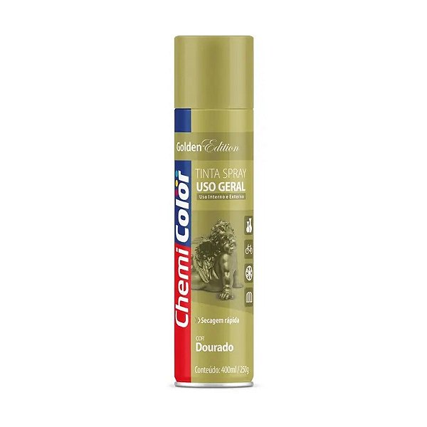 Tinta Uso Geral Spray Para Metal Mdf Plástico Automotivo Dourado