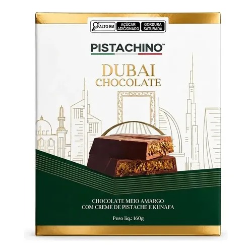 Pistachino Chocolate Meio Amargo Creme Pistache & Kunafa