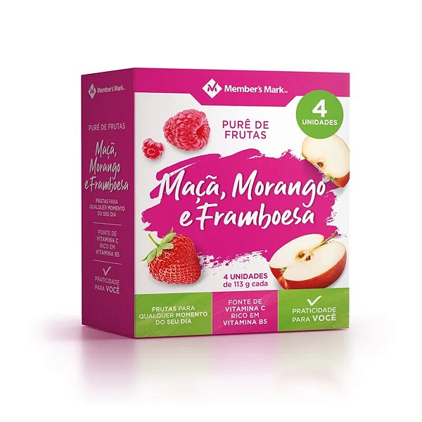 Pure De Fruta Maçã Morango E Framboesa Member's Mark Pack 4
