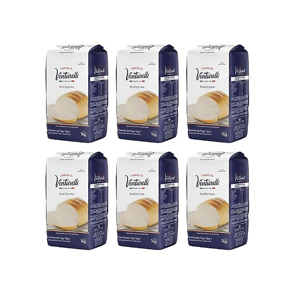 Kit C/6 Farinha De Trigo Venturelli Puríssima 1kg