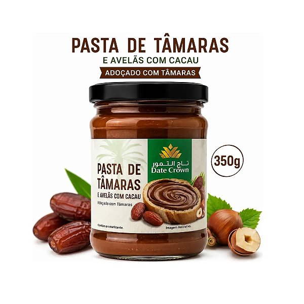Pasta De Tâmaras De Dubai Com Avelãs E Cacau Date Crown 350g