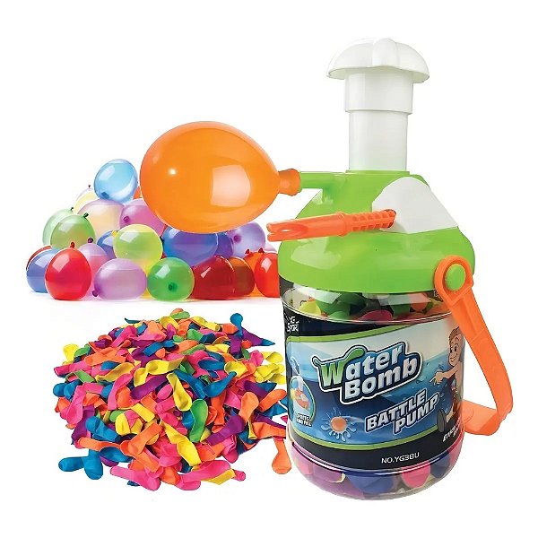 Kit Bexigas D'agua Com Garrafa Com 500 Bexigas C/ Enchedor