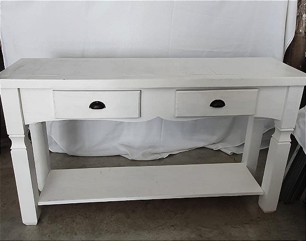 Aparador Branco 1.40 duas gavetas