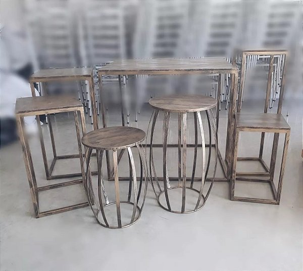 Conjunto 7 mesa de ferro