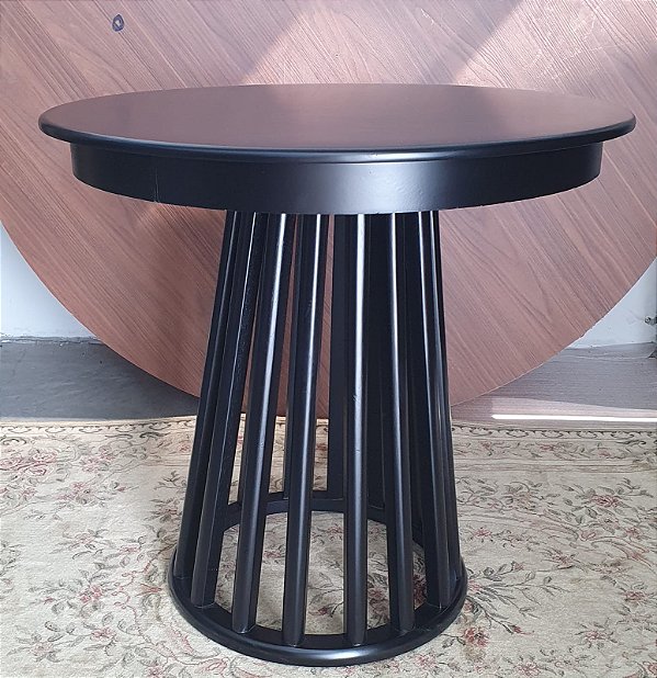 Mesa ripada 80x90 preta