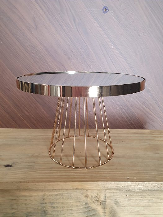 Suporte metal dourado e vidro
