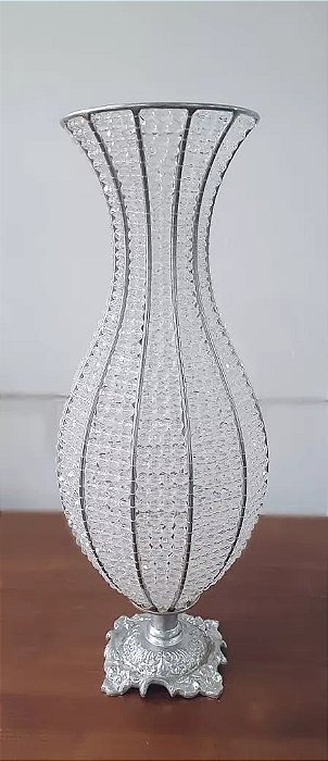 Vaso miçangas prata