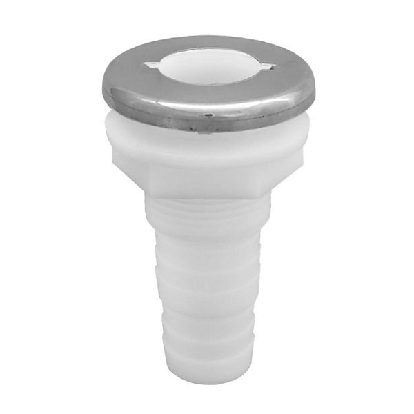 Saída de Costado C/ Acabamento Inox Para Bomba de Porão - 3/4 Polegadas