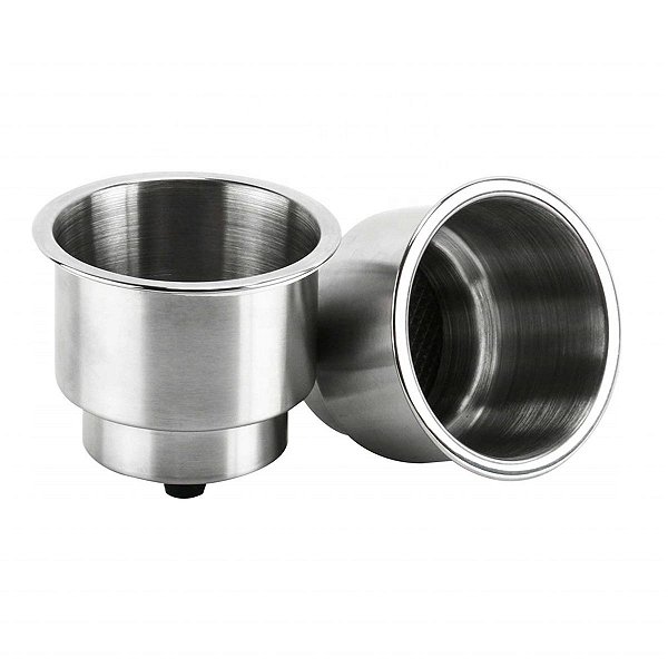 Porta Copos de Embutir em Aço Inox para Barcos e Lanchas