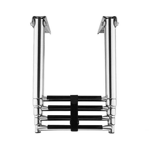 Escada Náutica em Aço Inox 4 Degraus Barcos Lanchas Veleiro