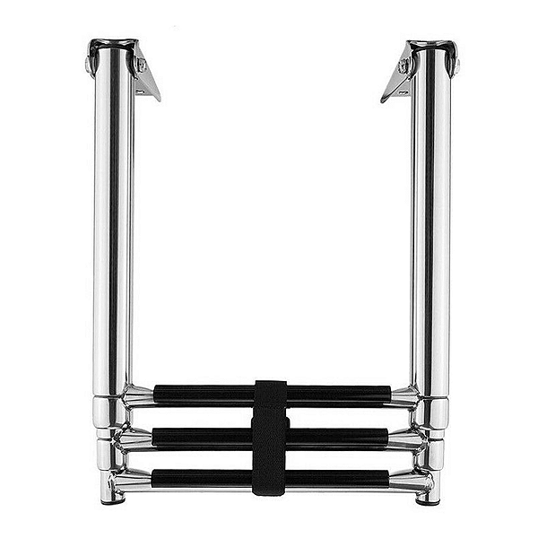 Escada Náutica em Aço Inox 3 Degraus Barcos Lanchas Veleiro