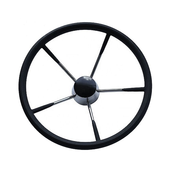 Volante Náutico em Aço Inoxidável Emborrachado 13-1/2" Pol