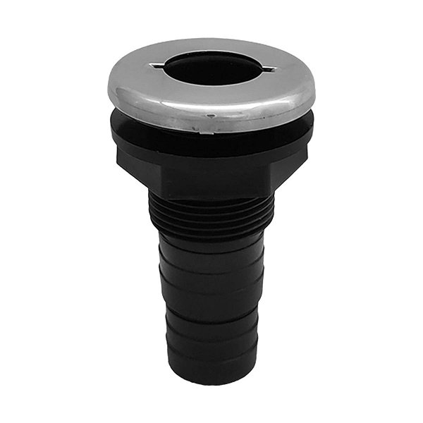 Saída de Costado C/ Acabamento Inox Preta - 1.1/8 Polegadas