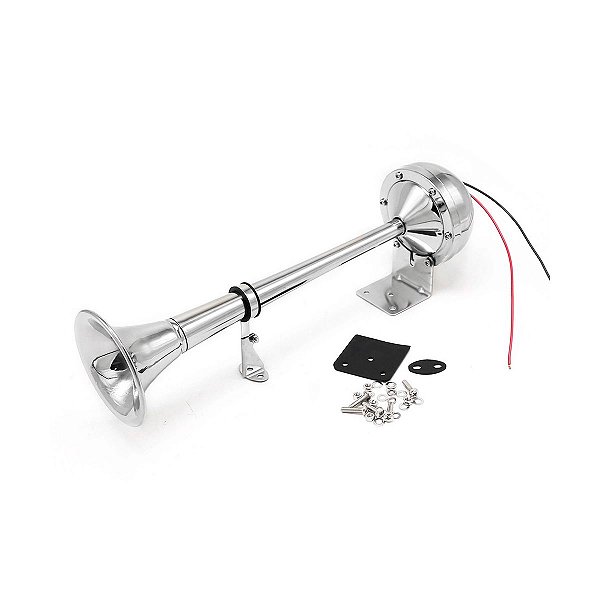 Buzina Corneta Marítima Elétrica em Aço Inoxidável 12v